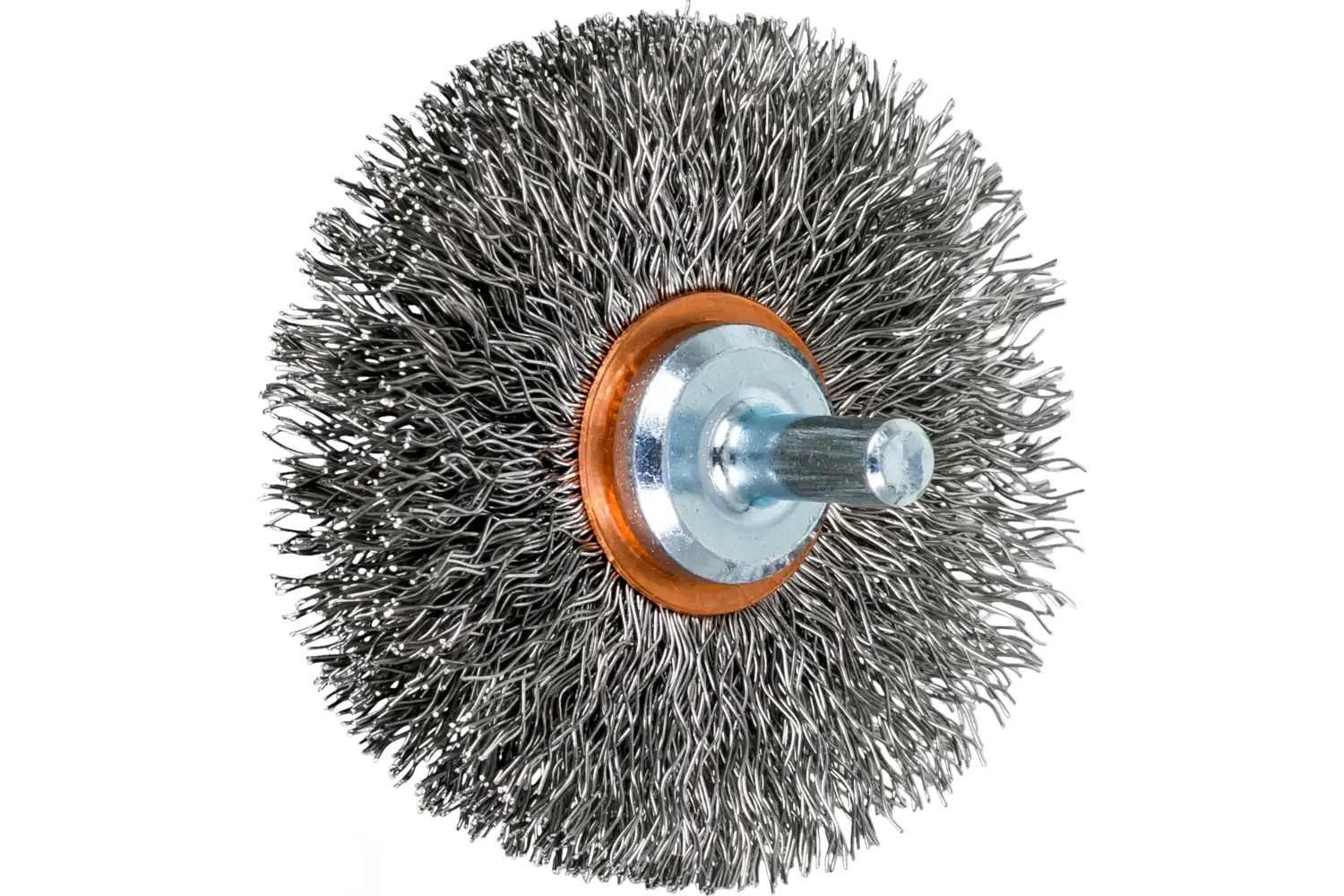 Picture of Pferd Crimped Mounted Cup Brush 2-1/2" Dia. .012 Stainless Steel 1/4" Shank